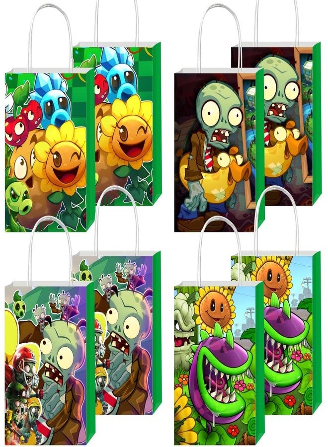fancigo 12pcs Plants Gift Bags Goodie Bags with Handles for Kids Birthday Party Decorations Supplies - Image 1